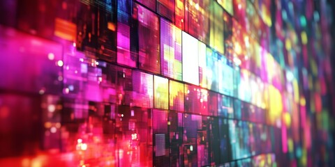 Poster - An absolutely stunning and vibrant array of colorful abstract tiles that create a truly dynamic visual experience