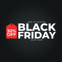 Aufkleber - Black Friday 30% Off sale sign on black background