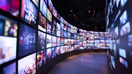 Poster - A captivating multimedia wall showcasing a variety of diverse streaming channel images that come together to create a truly dynamic and immersive entertainment experience for all viewers to enjoy