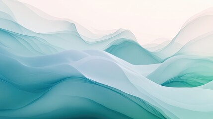 Poster - Soft Abstract Waves in Pastel Colors