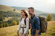 © velikiyzayats - Hiking in Nature's Embrace, Couples Journey, Serene Mountains, Adventure Awaits