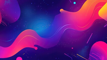 Poster - Vibrant Abstract Background with Colorful Waves