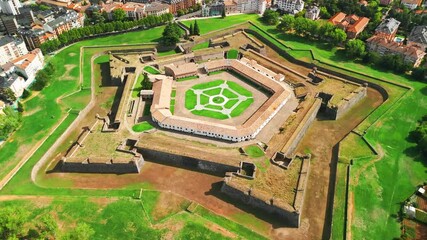 Wall Mural - Aerial view of the Jaca Citadel in the province of Huesca, Aragon, Spain.