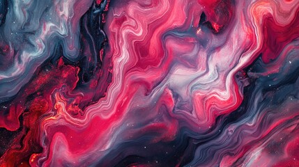 Poster - Colorful Swirling Abstract Patterns in Space