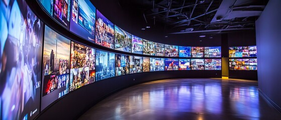 Poster - A dynamic multimedia wall that beautifully showcases colorful and vibrant channel images, perfectly designed to create an engaging and immersive entertainment experience for all viewers to enjoy
