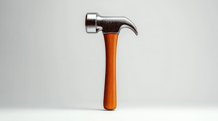 Hammer Time: A close-up of a classic claw hammer with a wooden handle, isolated on a white background. The tool exudes strength and power, ready to tackle any task. 