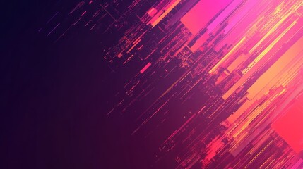 Poster - Abstract Digital Art with Pink and Orange Hues