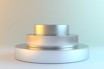 Poster - Modern metallic podium on gradient background