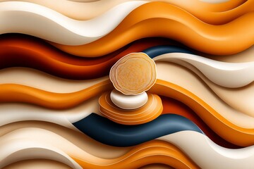 Poster - Minimalist line drawing of a pancake mid-flip, with soft lines suggesting motion and simplicity in a clean, modern design