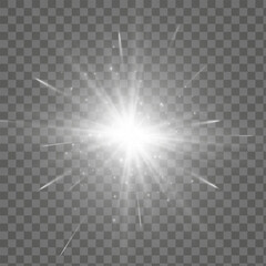 Poster - Glow effect. The star burst with brilliance. Vector illustration
