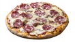 © Chayna - High-Resolution Cheesy Italian Pizza with Savory Salami Toppings