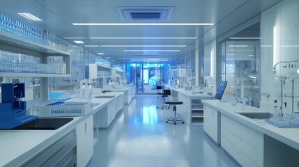 Poster - explore the innovative design of a modern laboratory space for scientific research