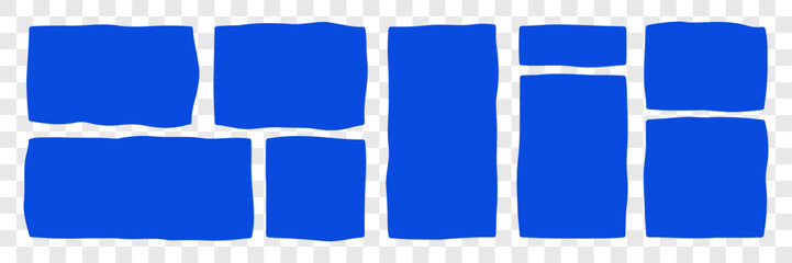 Fototapete - Set of abstract rectangle frames with wiggly borders. Variorse Shapes with zigzag edge. Vector illustration