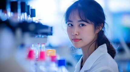 Poster - Dedicated scientist conducts innovative research in laboratory environment