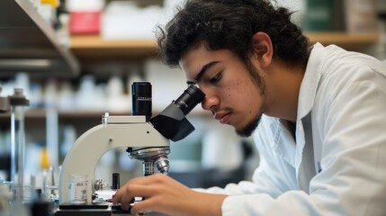 Poster - Student conducts microscopic research to uncover scientific insights