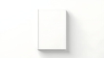 Poster - A simple white background showcases a detailed isolated vector mockup of a white hardcover book in a minimalist and elegant design style