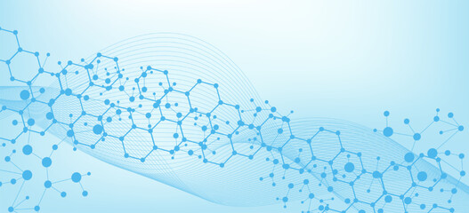 Wall Mural - structure molecule and communication dna, atom, neurons. science concept for your design. connected 