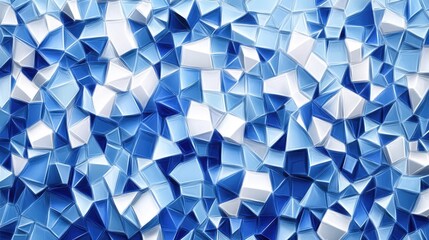 Poster - Abstract blue geometric shapes overlapping, creating a modern digital background with a sense of depth and movement.