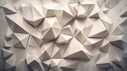 Poster - A dynamic arrangement of white geometric shapes creates a striking abstract texture.