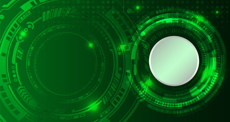 Aufkleber - Data transfer and protection, internet communication on a green background. High computer technology design. Modern science vector presentation. Abstract circles, futuristic concept.