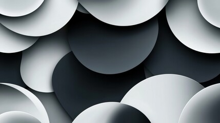 Poster - A modern abstract design featuring swirling black and white elements, creating a sense of depth and movement.