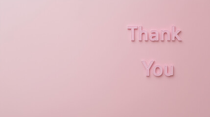 Minimalist Thank You Text on Pink Background