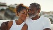 © Darunee - Forever Love - Elderly Couple in Matching White T-Shirts Holding Hands with Warmth and Affection