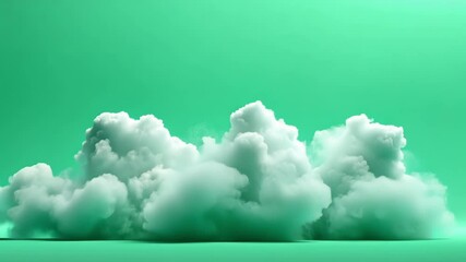 Poster - perfect for visual effects and motion graphics, this footage features white clouds forming on a gree