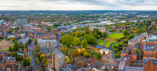 Nottingham Council House on old market square of Nottingham, a city in central England’s Midlands region