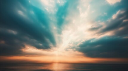 Poster - lighthouse on the coast with beautiful clouds. Calm and peaceful