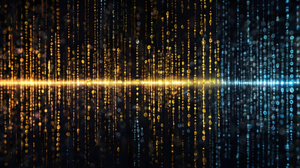 Poster - Golden Data Stream: Abstract Visualization of Digital Flow 