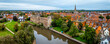 Aerial view of Newark-on-Trent, a market town and civil parish in the Newark and Sherwood district in Nottinghamshire, England