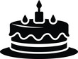 © BeeCraftSVG - Birthday cake silhouette vector, birthday cake icon