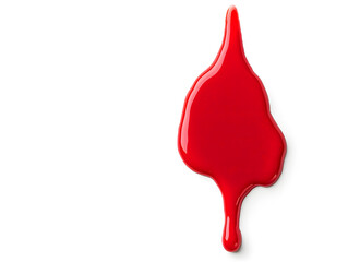Wall Mural - red paint splashing, dripping isolated on white background