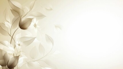 A white background with a leafy green design