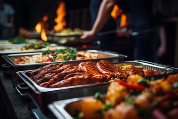 Canvas Print - Close up of a buffet