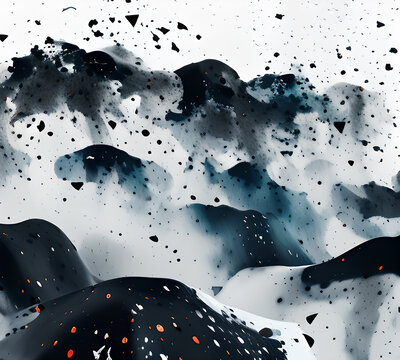 imitation Abstract Blue wave blots background. Alcohol ink colors. Marble texture, Texture Banner With Space For Text.generative ai