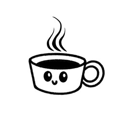 Cup of coffee or tea hand drawn outline doodle icon on isolated background. Cup of coffee line icon.