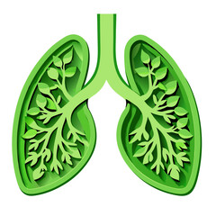 Nature lungs with leaves vector illustration in paper art style green lungs of planet earth (2)