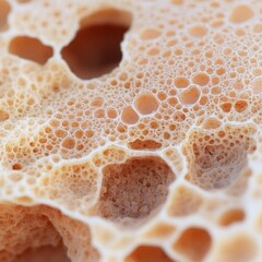 Sticker - Close-up of a porous, textured, and bubbly surface with various sizes and shapes.