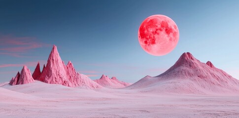Wall Mural - bringing mars to life with a 3d rendering of the martian landscape, alien landscape, mars at sunrise