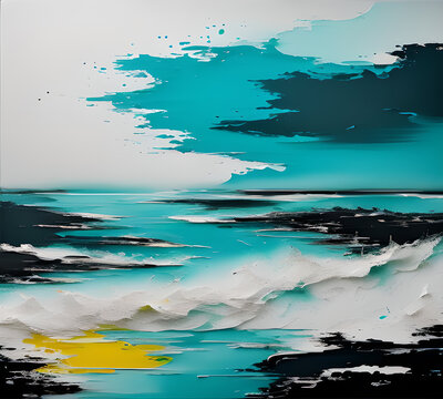 imitation Abstract Blue wave blots background. Alcohol ink colors. Marble texture, Texture Banner With Space For Text.generative ai