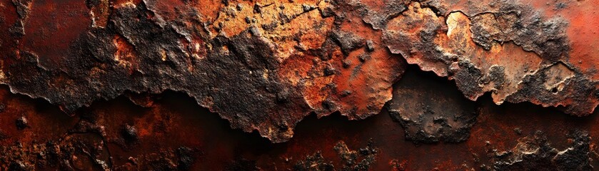 Abstract Texture of Rusted Metal with Flaking Paint