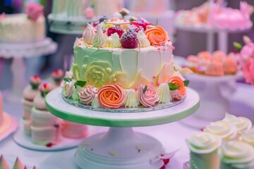 Food festival dessert competition with cakes and pastries on display