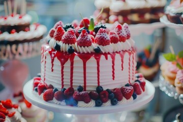 Food festival dessert competition with cakes and pastries on display