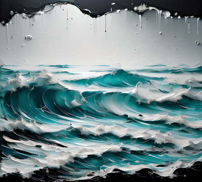 imitation Abstract Blue wave blots background. Alcohol ink colors. Marble texture, Texture Banner With Space For Text.generative ai