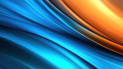 Wall Mural - Blue and orange striped background with a blue line in the middle. The blue line is the main focus of the image