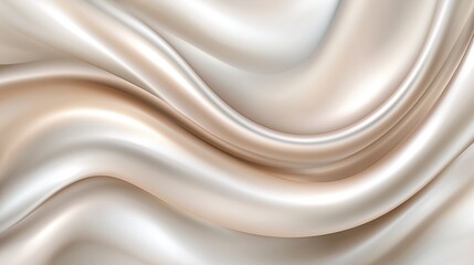 Wall Mural - Long, flowing piece of fabric with a white background. The fabric is smooth and silky, giving the impression of luxury and elegance. Concept of calm and relaxation