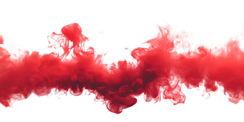 Poster - Vibrant red liquid streams down frame, creating dynamism. Motion, possibly blood, flows freely. isolated background contrasts with red, making liquid stand out. Unique perspective from elevated angle.