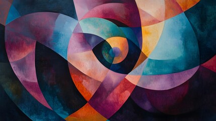 Poster - An abstract painting featuring vibrant colors and dynamic shapes, perfect for modern and contemporary art lovers.